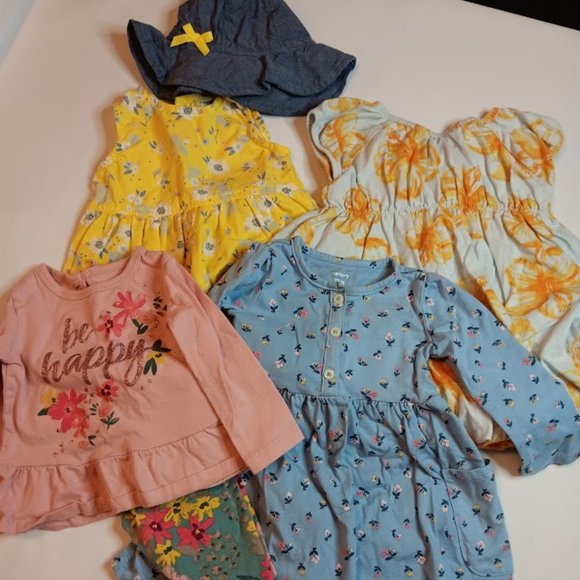 Baby Girls 12M Lot - Carters, Burts Bees Baby - Picture 1 of 5